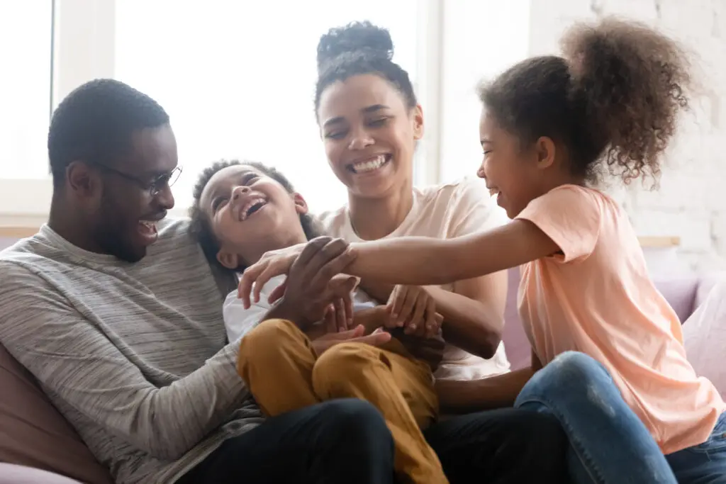 A couple working through a collaborative divorce respectfully