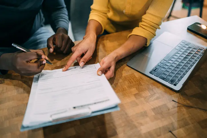 Reviewing financial documents during a high-net-worth Georgia divorce